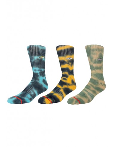 Salty Crew Fishticks Tie Dye Sock 3 Pack Size 7-12 - Socks
